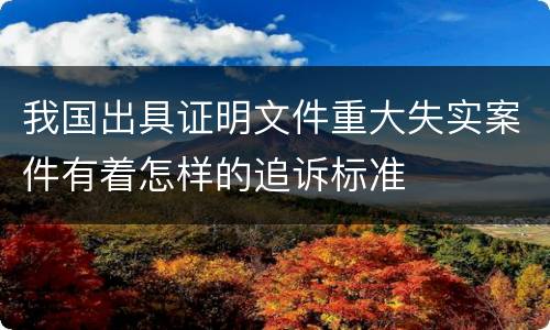 我国出具证明文件重大失实案件有着怎样的追诉标准