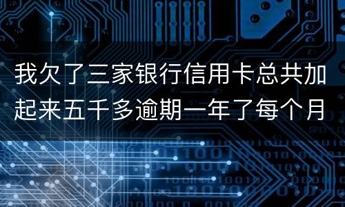 我欠了三家银行信用卡总共加起来五千多逾期一年了每个月都有还一点会不会坐牢