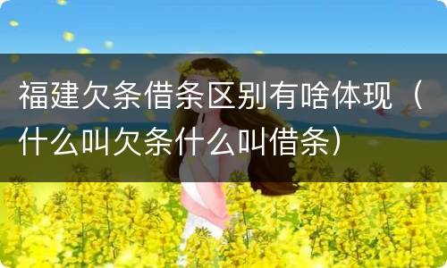 福建欠条借条区别有啥体现（什么叫欠条什么叫借条）