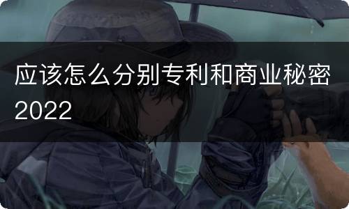 应该怎么分别专利和商业秘密2022