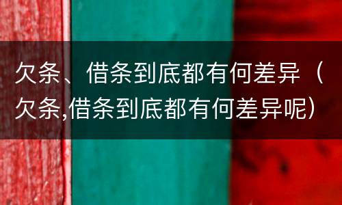 欠条、借条到底都有何差异（欠条,借条到底都有何差异呢）