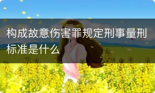 构成故意伤害罪规定刑事量刑标准是什么