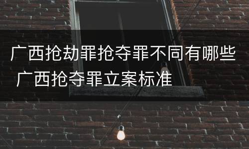 广西抢劫罪抢夺罪不同有哪些 广西抢夺罪立案标准