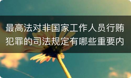 最高法对非国家工作人员行贿犯罪的司法规定有哪些重要内容
