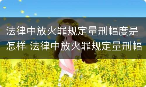 法律中放火罪规定量刑幅度是怎样 法律中放火罪规定量刑幅度是怎样的