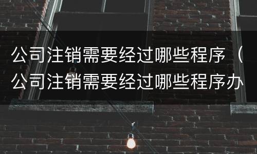 公司注销需要经过哪些程序（公司注销需要经过哪些程序办理）