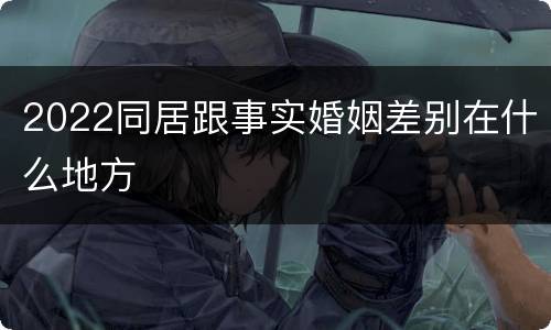 2022同居跟事实婚姻差别在什么地方