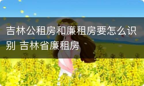 吉林公租房和廉租房要怎么识别 吉林省廉租房