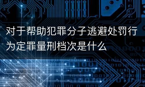 对于帮助犯罪分子逃避处罚行为定罪量刑档次是什么