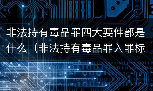 非法持有毒品罪四大要件都是什么（非法持有毒品罪入罪标准）