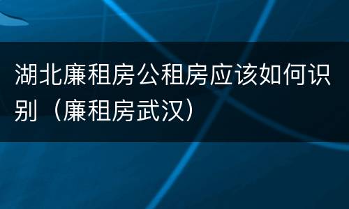 湖北廉租房公租房应该如何识别（廉租房武汉）