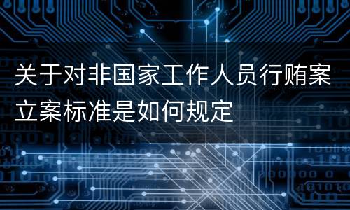 关于对非国家工作人员行贿案立案标准是如何规定