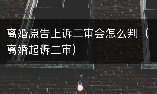 离婚原告上诉二审会怎么判（离婚起诉二审）