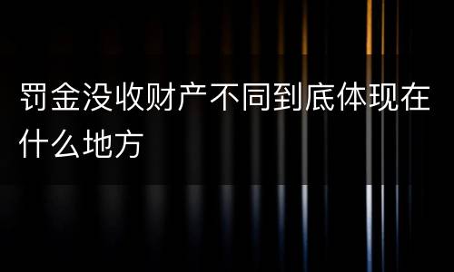 罚金没收财产不同到底体现在什么地方