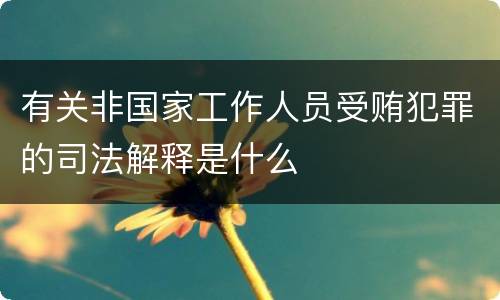 有关非国家工作人员受贿犯罪的司法解释是什么