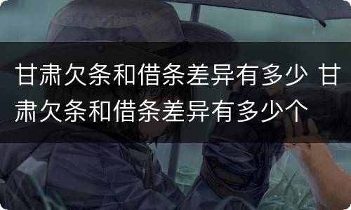 甘肃欠条和借条差异有多少 甘肃欠条和借条差异有多少个