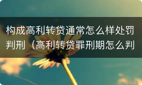 构成高利转贷通常怎么样处罚判刑（高利转贷罪刑期怎么判定的）