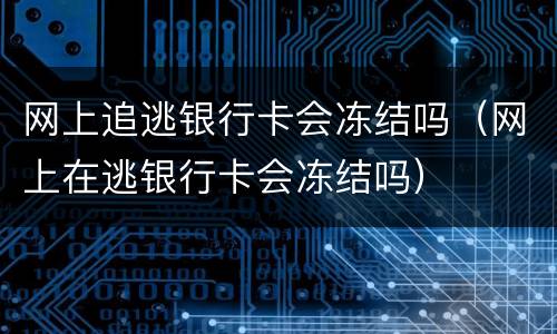 网上追逃银行卡会冻结吗（网上在逃银行卡会冻结吗）