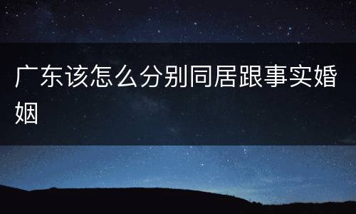 广东该怎么分别同居跟事实婚姻