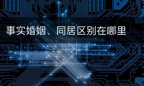 事实婚姻、同居区别在哪里