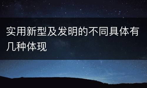 实用新型及发明的不同具体有几种体现
