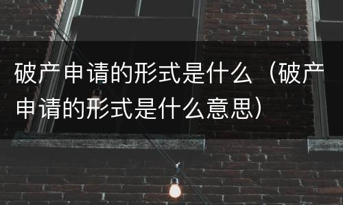 破产申请的形式是什么（破产申请的形式是什么意思）