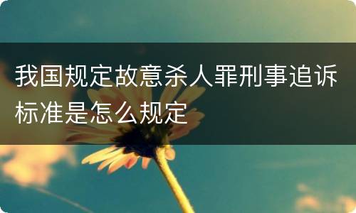 我国规定故意杀人罪刑事追诉标准是怎么规定