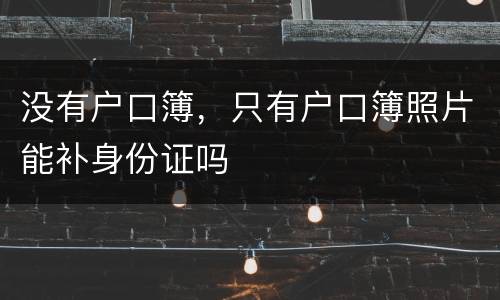 没有户口簿，只有户口簿照片能补身份证吗