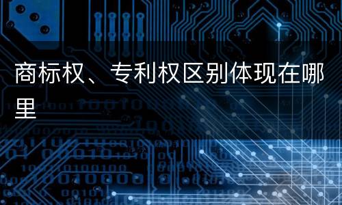商标权、专利权区别体现在哪里