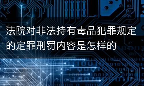 法院对非法持有毒品犯罪规定的定罪刑罚内容是怎样的