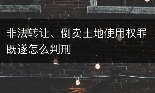 非法转让、倒卖土地使用权罪既遂怎么判刑