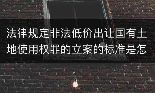 法律规定非法低价出让国有土地使用权罪的立案的标准是怎样的