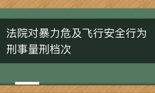 法院对暴力危及飞行安全行为刑事量刑档次