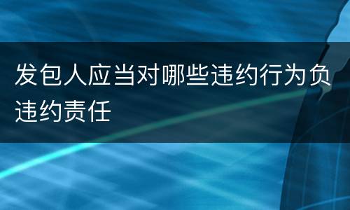 发包人应当对哪些违约行为负违约责任