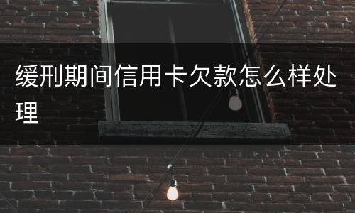 缓刑期间信用卡欠款怎么样处理