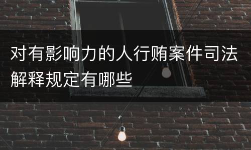 对有影响力的人行贿案件司法解释规定有哪些