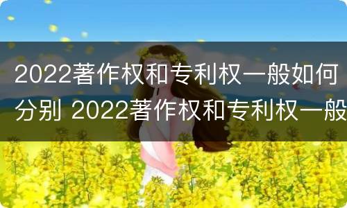 2022著作权和专利权一般如何分别 2022著作权和专利权一般如何分别使用