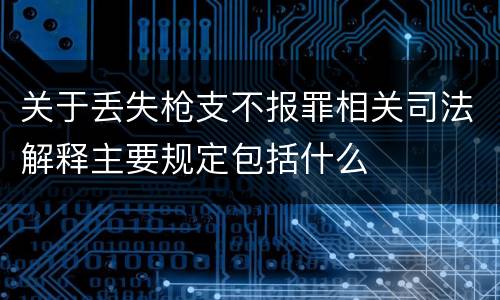 关于丢失枪支不报罪相关司法解释主要规定包括什么