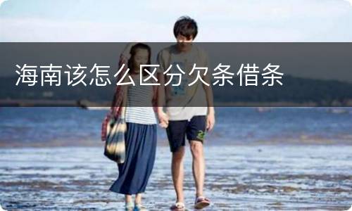 海南该怎么区分欠条借条