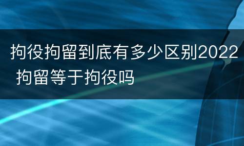 拘役拘留到底有多少区别2022 拘留等于拘役吗