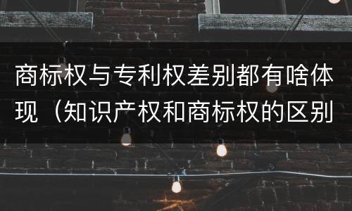 商标权与专利权差别都有啥体现（知识产权和商标权的区别）