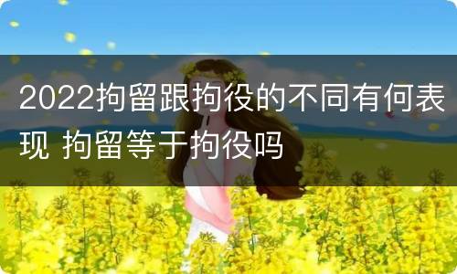 2022拘留跟拘役的不同有何表现 拘留等于拘役吗