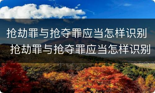 抢劫罪与抢夺罪应当怎样识别 抢劫罪与抢夺罪应当怎样识别判刑