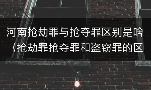 河南抢劫罪与抢夺罪区别是啥（抢劫罪抢夺罪和盗窃罪的区别）