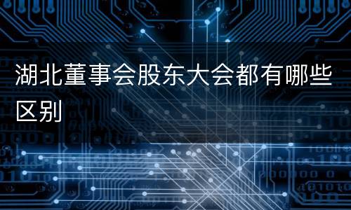 湖北董事会股东大会都有哪些区别