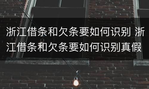 浙江借条和欠条要如何识别 浙江借条和欠条要如何识别真假
