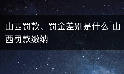 山西罚款、罚金差别是什么 山西罚款缴纳