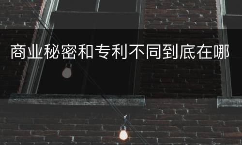 商业秘密和专利不同到底在哪