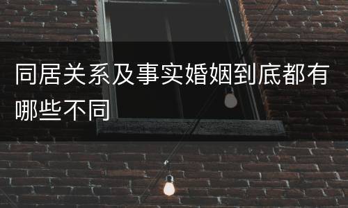 同居关系及事实婚姻到底都有哪些不同