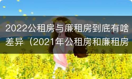 2022公租房与廉租房到底有啥差异（2021年公租房和廉租房有什么区别）